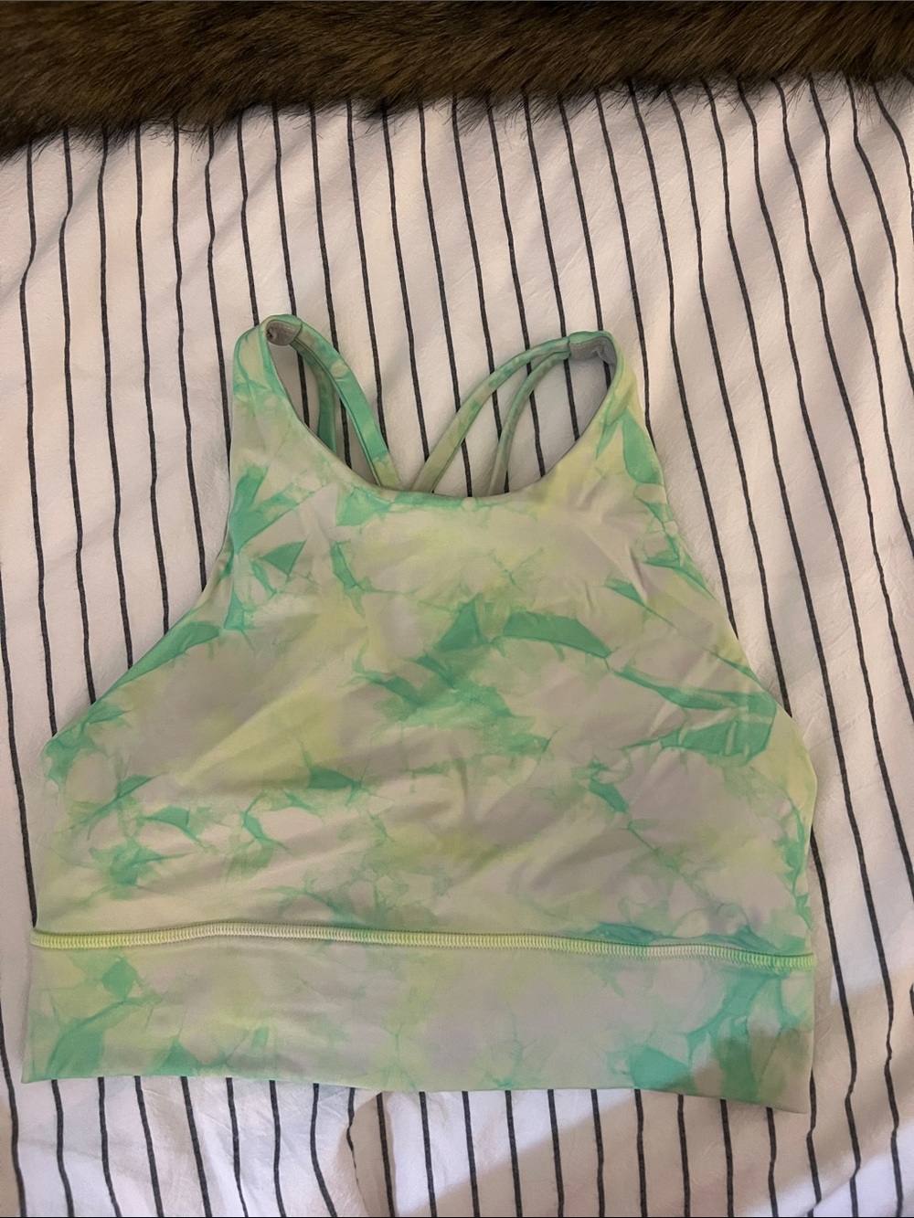 lululemon athletica Light Mint Marble High-Neck Sports Bra